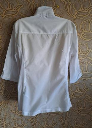 (1146) отличная хлопковая рубашка orsay с трикотаж. вставками /размер евро 442 фото