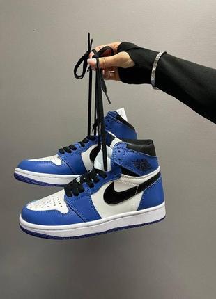 Женские кроссовки nike air jordan 1 retro high game royal / smb
