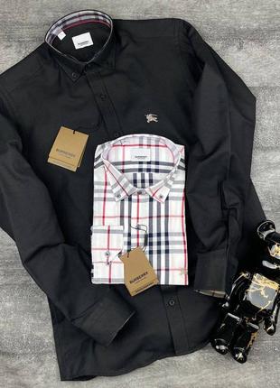 Мужская рубашка / качественная рубашка burberry в черном цвете на каждый день2 фото