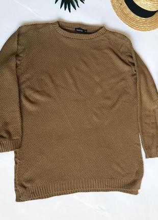 Шикарный длинный свитер джемпер boohoo акрил с разрезами по бокам.5 фото