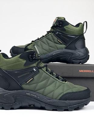 Merrell waterproof кросівки чоловічі термо високі мерел теплі осінні зимові євро зима водонепроникні відмінна якість ботінки сапоги