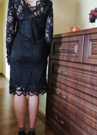Вечернее черное платье (кружево)2 фото