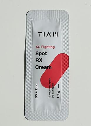 Пробник точковий крем від прищів tiam ac fighting spot rx cream 1 мл1 фото