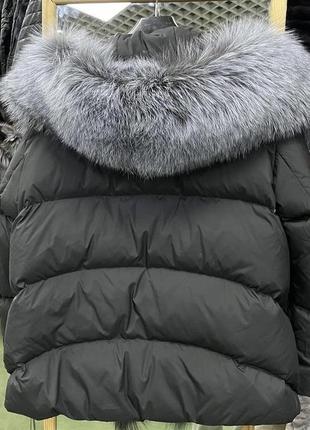 Роскошная куртка пуховик с мехом4 фото