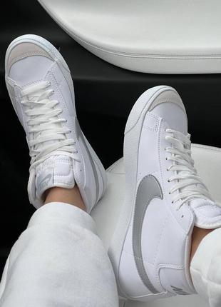 Nike blazer white silver5 фото