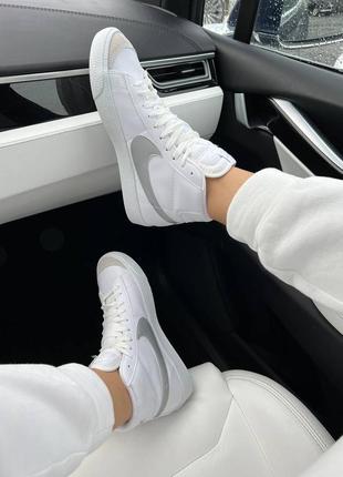 Nike blazer white silver8 фото