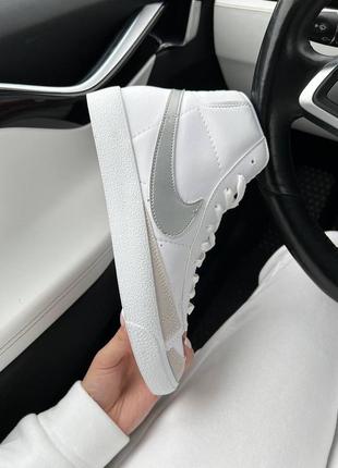 Nike blazer white silver4 фото