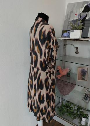 Стильное платье/ рубашка с воротничком, леопард2 фото