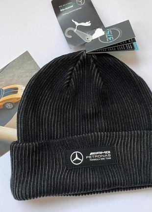 Шапка mercedes f1 classic cuff beanie