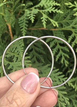 Сережки срібні кільця с040, 4 розмір2 фото