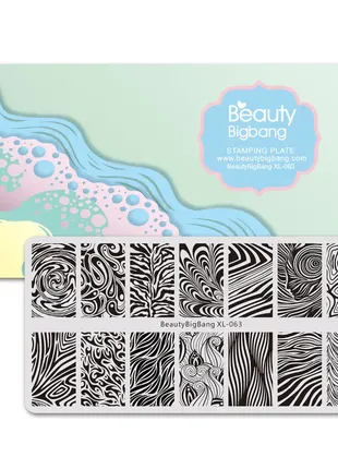 Пластина для стемпінгу beautybigbang xl-063 орнамент для декору нігтів1 фото