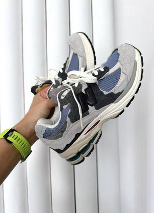 New balance 2002r grey / blue premium кроссовки женские 36-42
