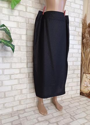 Новая нарядная длинная юбка/юбка в пол ткань с блеском в черном цвете, размер 3-4хл3 фото