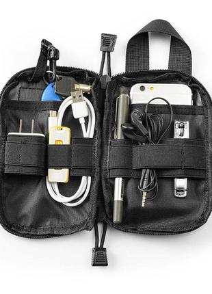 Тактична сумка підсумок docker чохол для телефону органайзер чорний з системою molle
