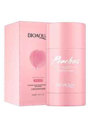 Тверда маска для очищення обличчя з персиком bioaqua peach clear and moisturizing solid mask.
