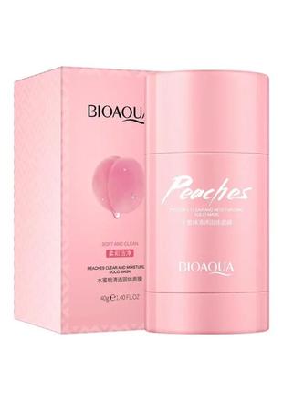 Твердая маска для очищения лица с персиком bioaqua peach clear and moisturizing solid mask.