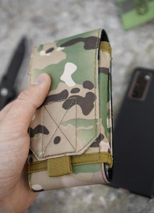 Тактичний підсумок чохол вертикальний phone pouch (ii) органайзер мультикам для телефону сумка з molle5 фото