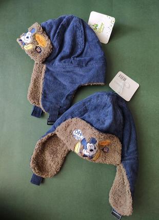 Дитяча тепла шапка р.48, 50 для хлопчика мікі маус disney