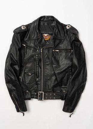 Harley-davidson vintage leather biker jacket чоловіча шкіряна куртка1 фото