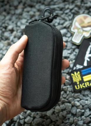 Сумка-підсумок чохол тактичний для окулярів case pr на пояс на лямку рюкзака чорний із системою molle tb1 фото