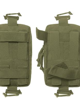 Сумка подсумок чехол для телефона на лямку рюкзака shoulder или на пояс зеленая олива с системой molle3 фото