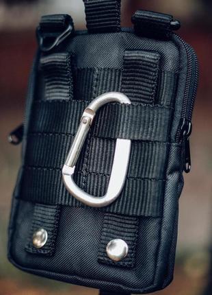 Тактическая сумка чехол подсумок через плечо hodman black маленькая под телефон а4 фото