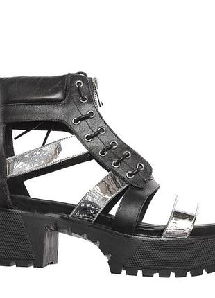 Открытые кожаные ботильоны miraton  р.39 (25,5см)