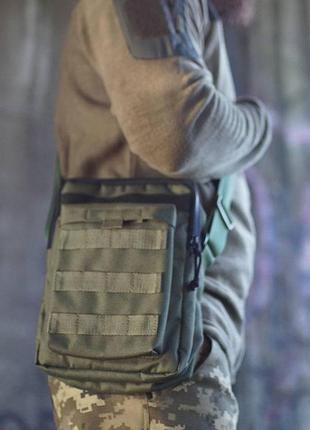 Мужская сумка мессенджер jack зеленая олива через плечо а8 фото