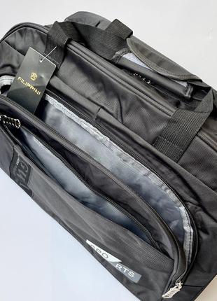 Дорожня спортивна сумка молодіжна чорна тканина, сумка для спортзалу чоловіча жіноча5 фото