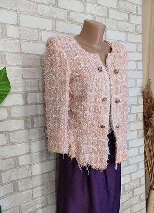 Фирменный zara стильный пиджак/жакет в нежном персиковом цвете, размер с-м3 фото