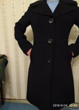 Пальто dkny, черное, классическое,новое, 100% кашемир