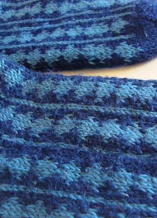 Носки синие теплые вязаные3 фото