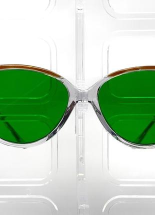 Зеленые очки при глаукоме в пластиковой оправе линза стекло (глаукома)1 фото
