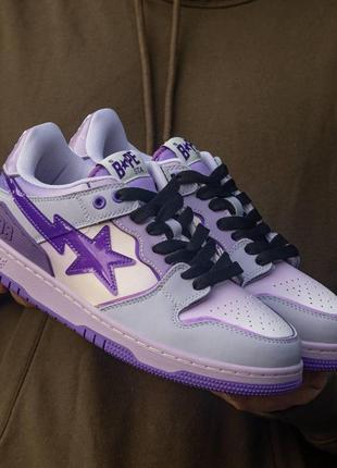 Женские кроссовки bape sk8 sta purple 36-37-38-39-40-411 фото