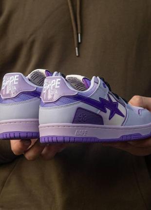 Женские кроссовки bape sk8 sta purple 36-37-38-39-40-416 фото