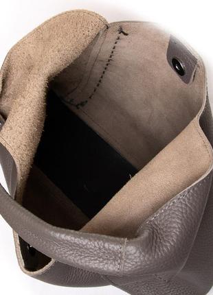 Жіноча сумка-хобо з клатчем із натуральної м'якої шкіри alex rai 1558 сіра4 фото