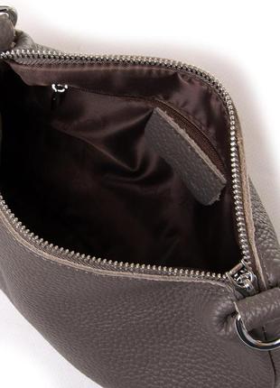 Жіноча сумка-хобо з клатчем із натуральної м'якої шкіри alex rai 1558 сіра5 фото