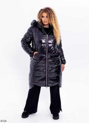 Удлиненная зимняя куртка  большого размера размеры: 50-52,54-56,58-601 фото