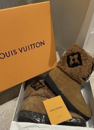 Шикарные брендовые люксовые сапоги на меху louis vuitton5 фото