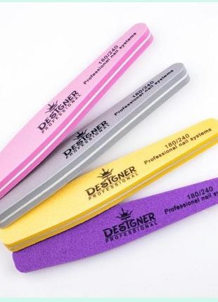 Пилка-баф дизайнер "ромб" 18 см двостороння - для обробки нігтів  100/180 грит