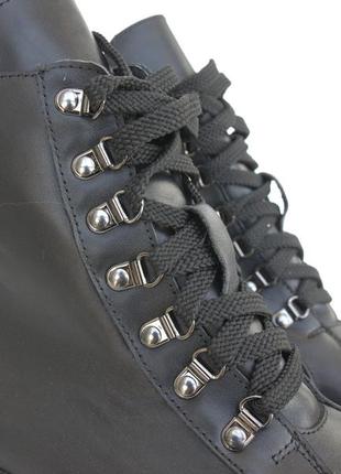 Брутальные кожаные ботинки на платформе зимняя женская обувь демисезонная cosmo shoes mira black6 фото
