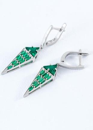 Срібні сережки з фіанітом s164-51