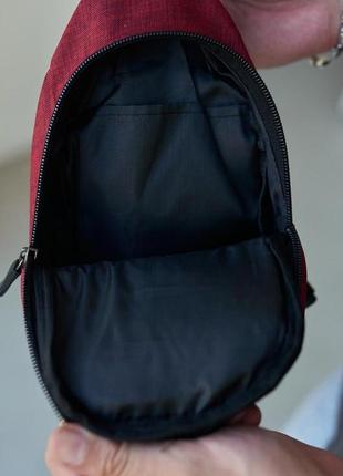 Сумка слінг чоловіча nike червона | сумка невелика повсякденна барсетка через плече найк2 фото