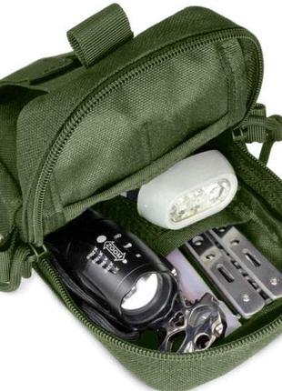 Тактический маленький утилитарный подсумок чехол modul органайзер зеленая олива для телефона сумка с molle6 фото