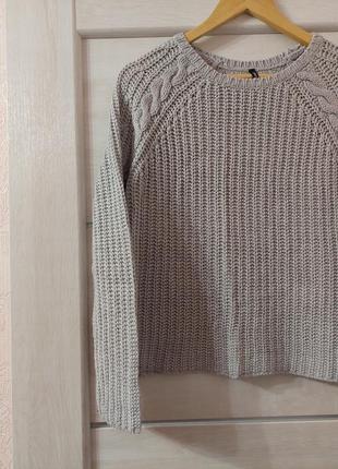 Серый вязаный свитер chicoree реглан в стиле zara7 фото
