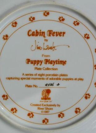 Шикарная тарелка,блюдо,щенки! cabin fever! puppy playtime!8 фото