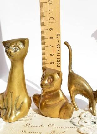 Прекрасні колекційні скульптури котиків з бронзи.3 фото