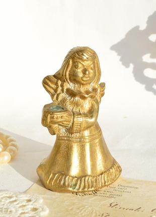 Рідкісний свічник ангел і ковпачок для тушкування свічок (гасильник) — скульптура. дама.