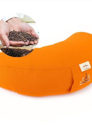 Подушка для йоги и медитации с гречневой шелухой тм ideia, 46х25х10 см оранжевий