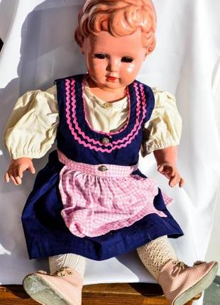 Уникальная антикварная кукла! германия. целлулоид. клеймо. 70 см. "черепаха"! schildkröt!1 фото